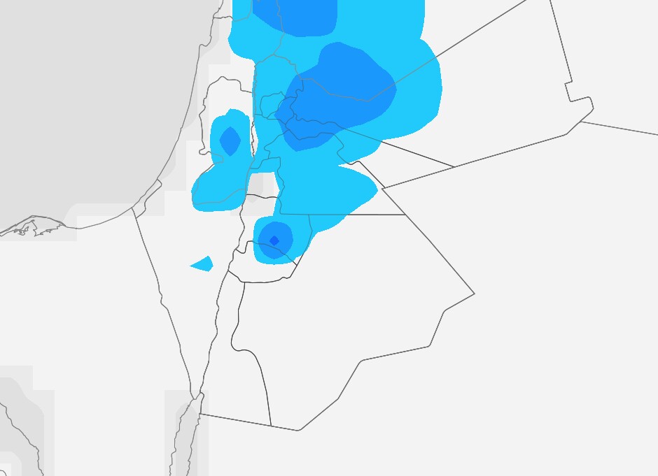 الأردن/الخميس: أحوال جوية غير مستقرة وفرصة لهطول زخات محلية من الأمطار قد تكون على شكل زخات ثلجية خفيفة