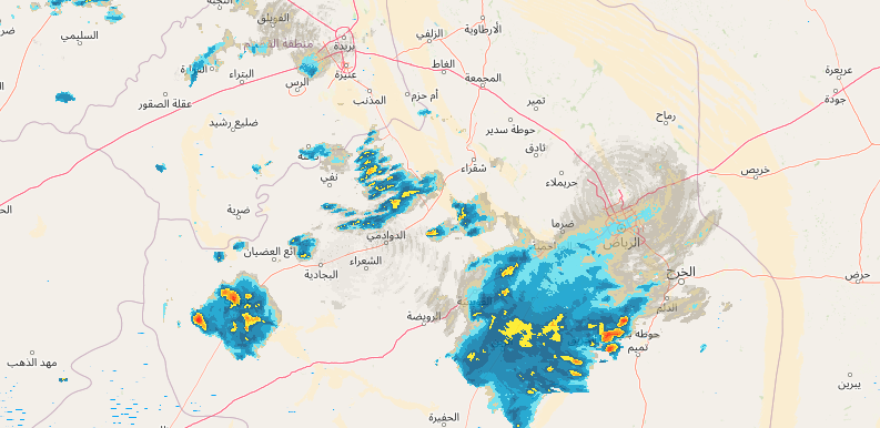 تحديث 9 15: تشكل سحب ممطرة في غرب الرياض ومن المتوقع أن تصل الرياض خلال الساعات القادمة طقس العرب