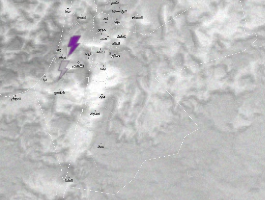 تحديث 2:10 صباحاً |  المزيد من السحب الممطرة بغزارة تتقدم نحو الكرك