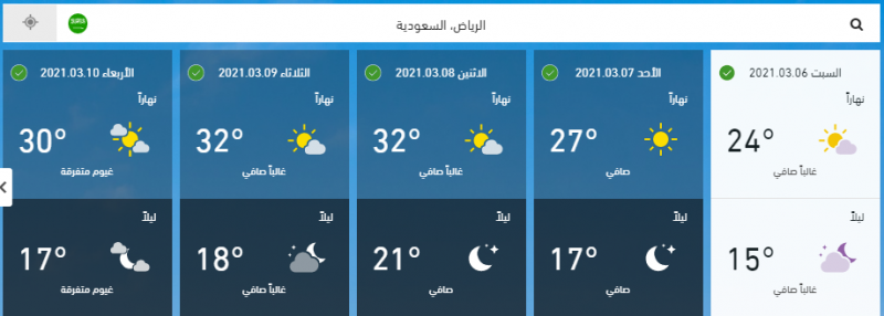 درجة الحرارة في الرياض الآن