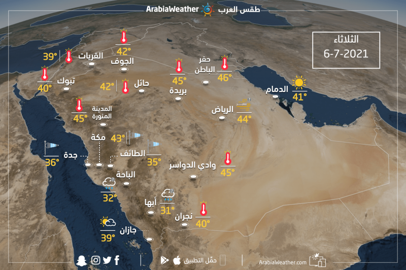 Weather And Expected Temperatures In Saudi Arabia On Tuesday 6 7 2021 