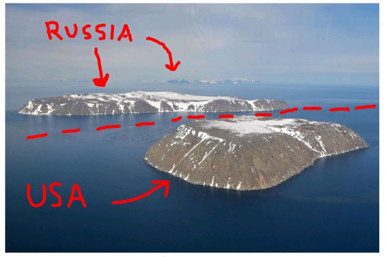 Two Islands Adjacent But There Is A Time Difference Of 21 Hours Between   Diomedes 